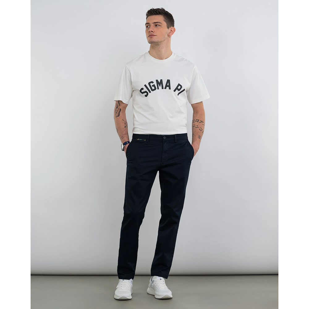 FRANKLIN MARSHALL Twill chino trousers with logo Ανδρικό Παντελόνι Μπλε - 2