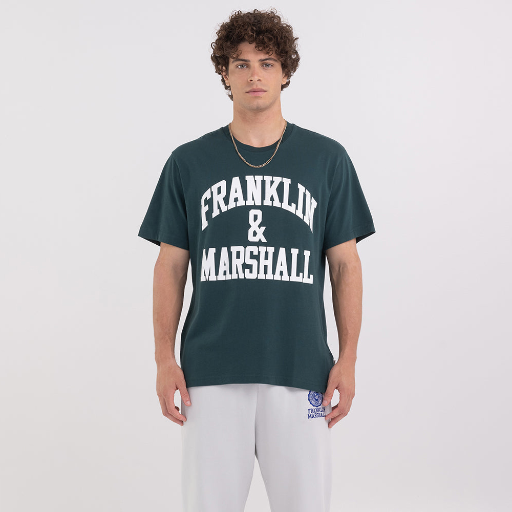 FRANKLIN & MARSHALL Agender jersey t-shirt with arch letter print Unisex T-Shirt - 2