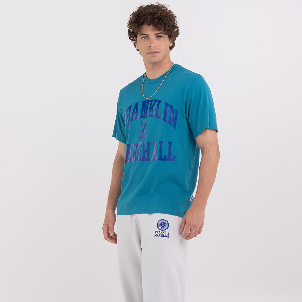 FRANKLIN & MARSHALL Agender jersey t-shirt with arch letter print Unisex T-Shirt - 2