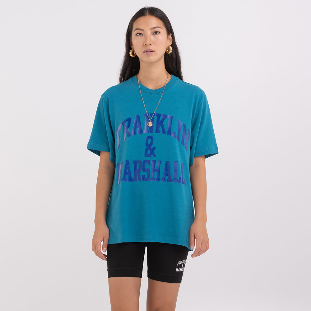 FRANKLIN & MARSHALL Agender jersey t-shirt with arch letter print Unisex T-Shirt - 3
