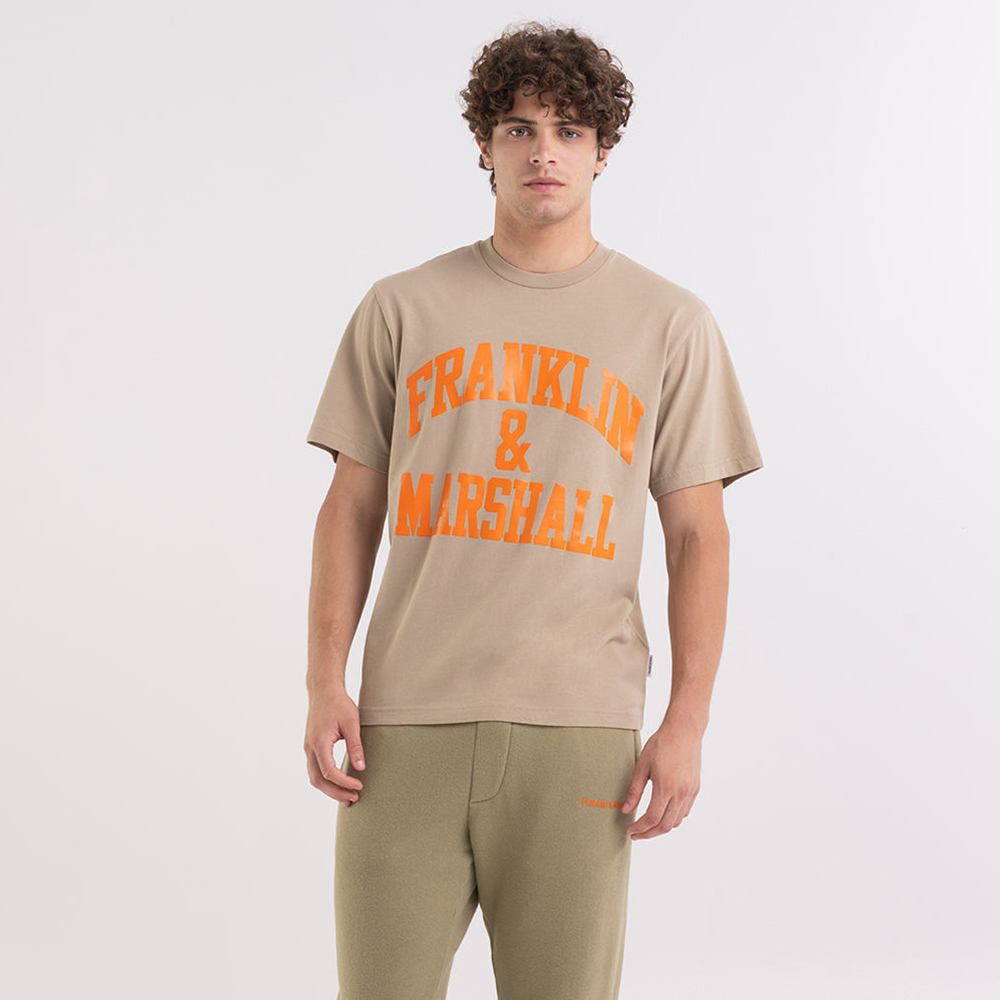 FRANKLIN & MARSHALL Agender jersey t-shirt with arch letter print Unisex T-Shirt - 2