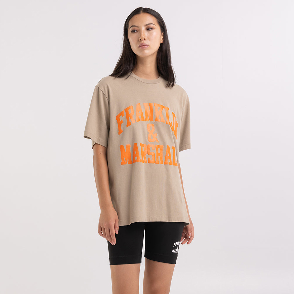 FRANKLIN & MARSHALL Agender jersey t-shirt with arch letter print Unisex T-Shirt - 3