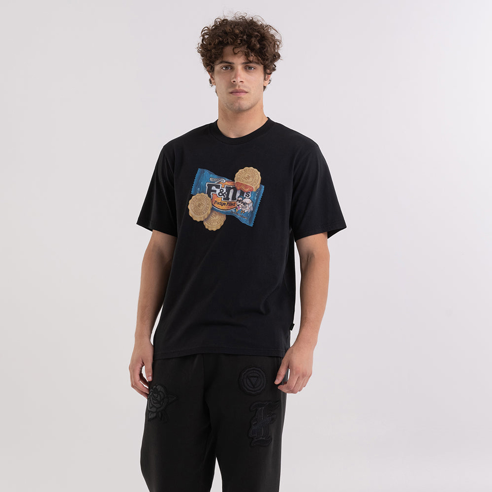 FRANKLIN & MARSHALL T-shirt in organic cotton with alumni candys print Ανδρικό T-Shirt - Μαύρο