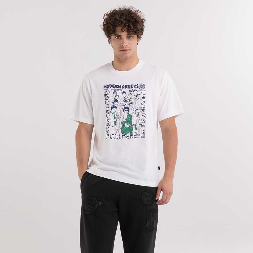 FRANKLIN & MARSHALL T-shirt in organic cotton with alumni modern Greeks print Ανδρικό T-Shirt - 1