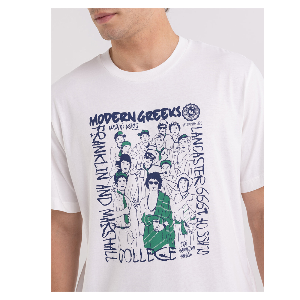 FRANKLIN & MARSHALL T-shirt in organic cotton with alumni modern Greeks print Ανδρικό T-Shirt - 4