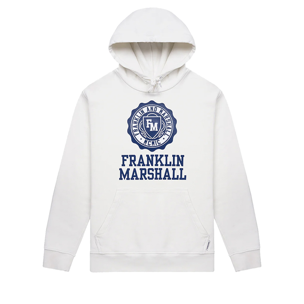 FRANKLIN & MARSHALL Hoodie with Crest logo maxi print Unisex Φούτερ με κουκούλα - 1