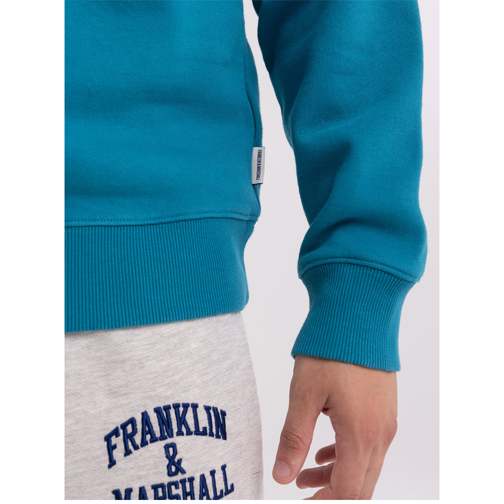 FRANKLIN & MARSHALL Crewneck sweatshirt with arch letter logo print Ανδρικό Φούτερ - 5