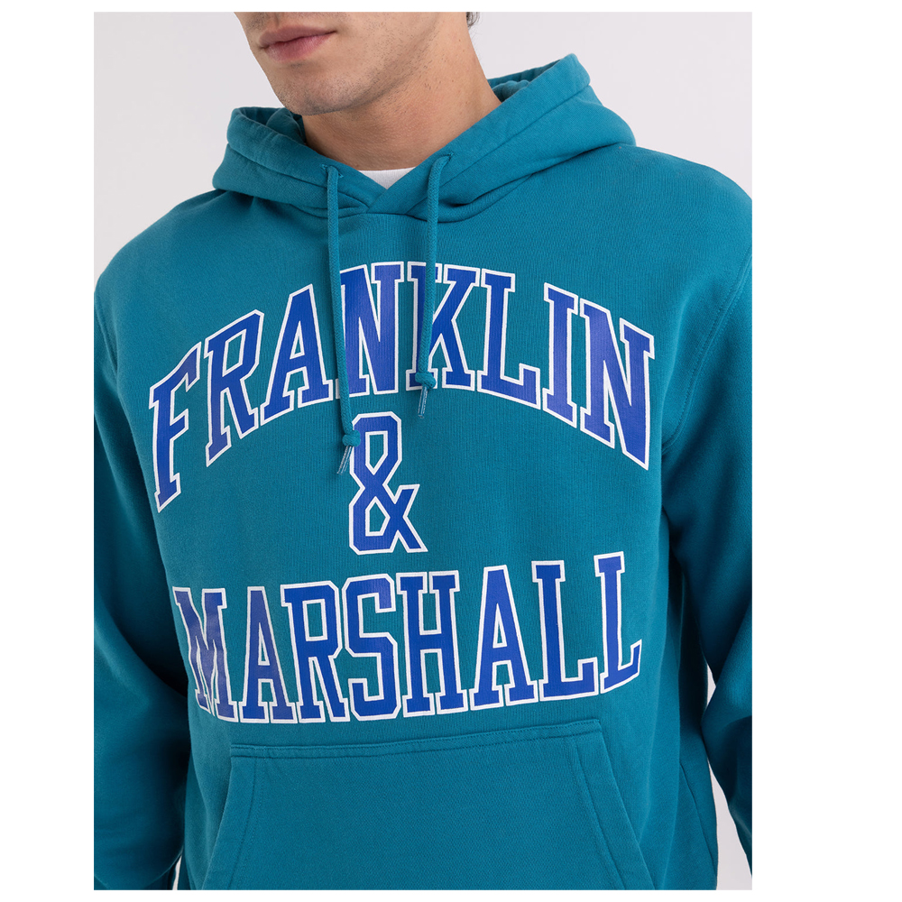 FRANKLIN & MARSHALL Hoodie with arch letter logo print Ανδρικό Φούτερ με κουκούλα - 4