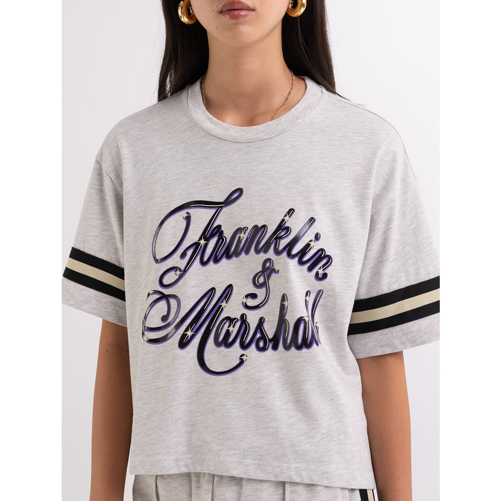 FRANKLIN & MARSHALL T-shirt with roller party logo print Γυναικείο T-Shirt - 4