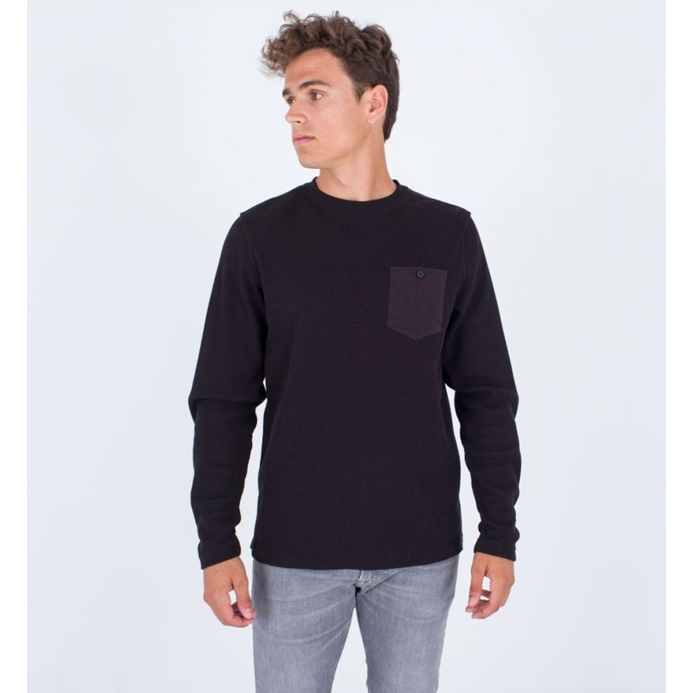 HURLEY Sweater men - Felton thermal Ανδρική Μακρυμάνικη Μπλούζα - Μαύρο
