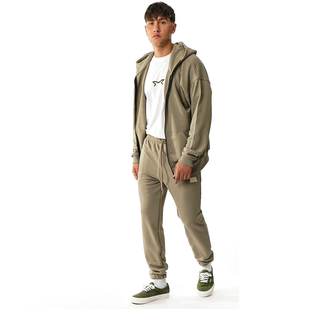 OWL Tracksuit Wide Fit Grey Green Unisex Παντελόνι Φόρμας - 4