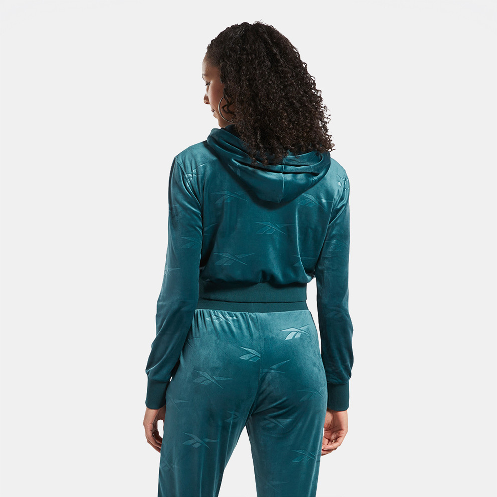 REEBOK Classics Energy Q4 Velour Zip-Up Sweatshirt Γυναικεία Crop Ζακέτα  - 2