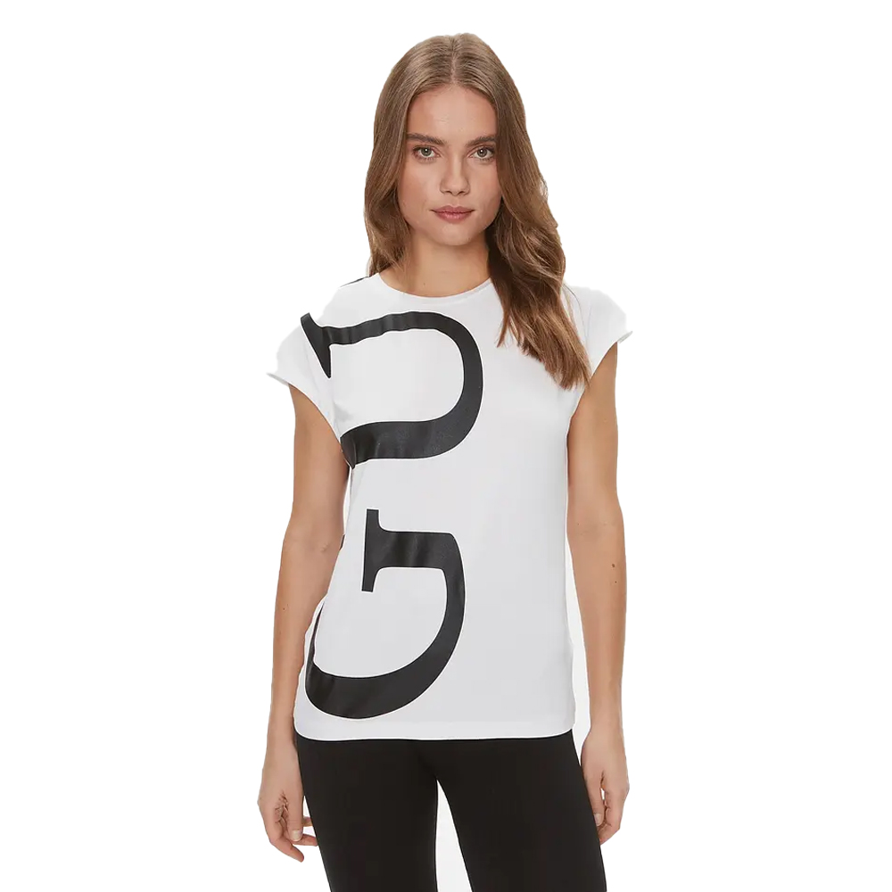 GUESS Giulia Short Sleeve Γυναικείο T-shirt - Λευκό-Μαύρο