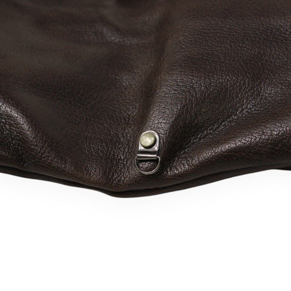 Leather foldover clutch in brown color - Sappho - 4