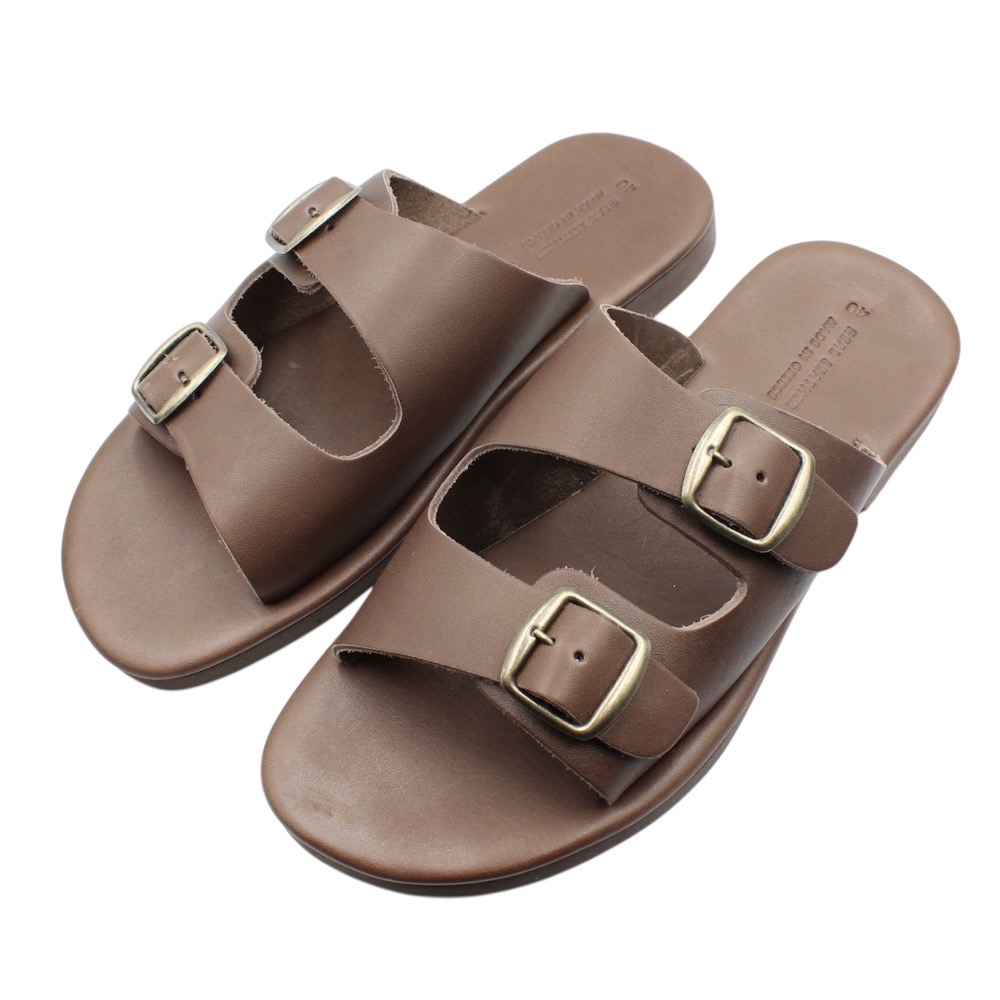 Men’s leather sandals in brown color with a soft leather insole - 3