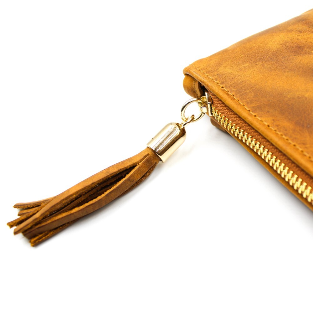 Handmade leather clutch in brown color - Mira - 3
