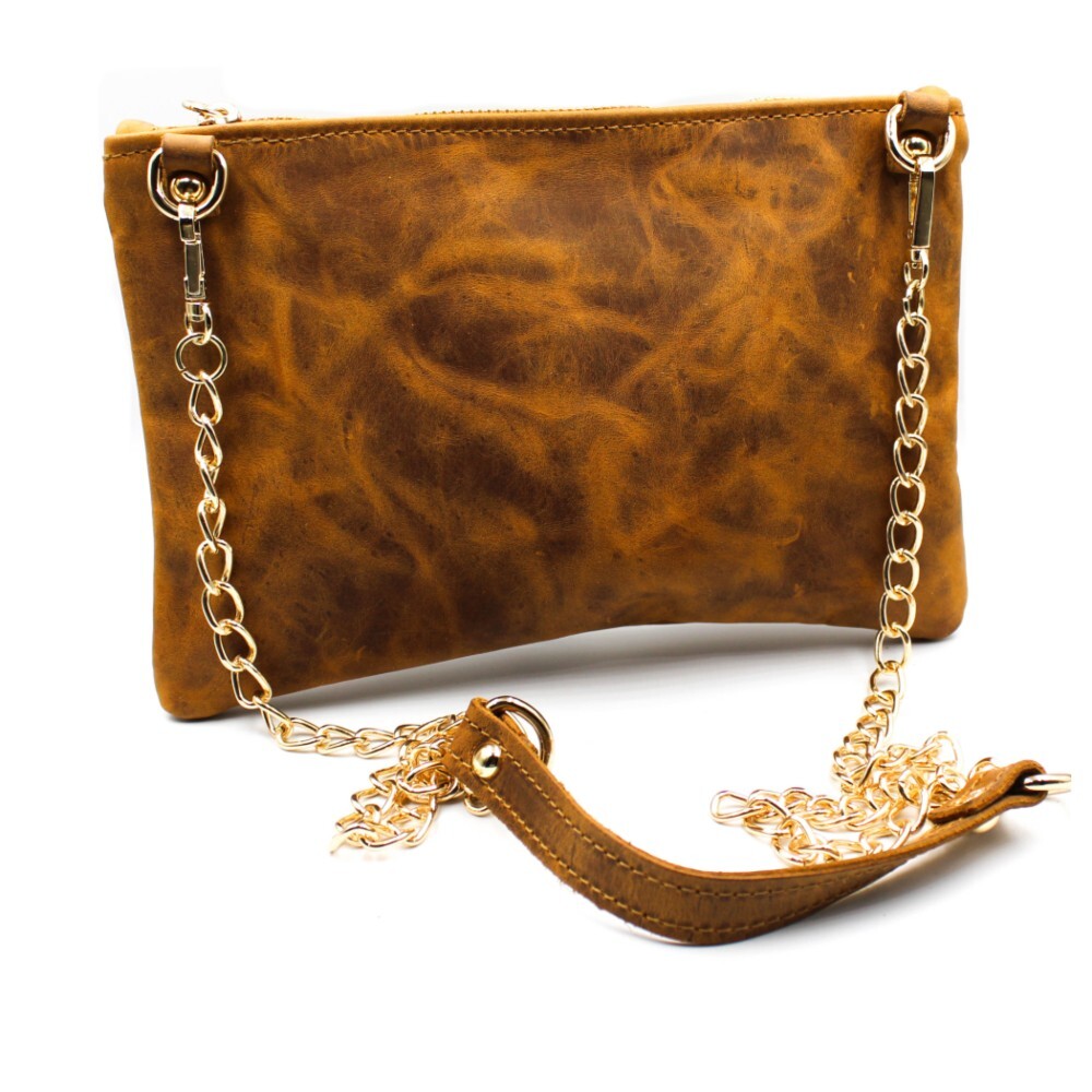 Handmade leather clutch in brown color - Mira - 2
