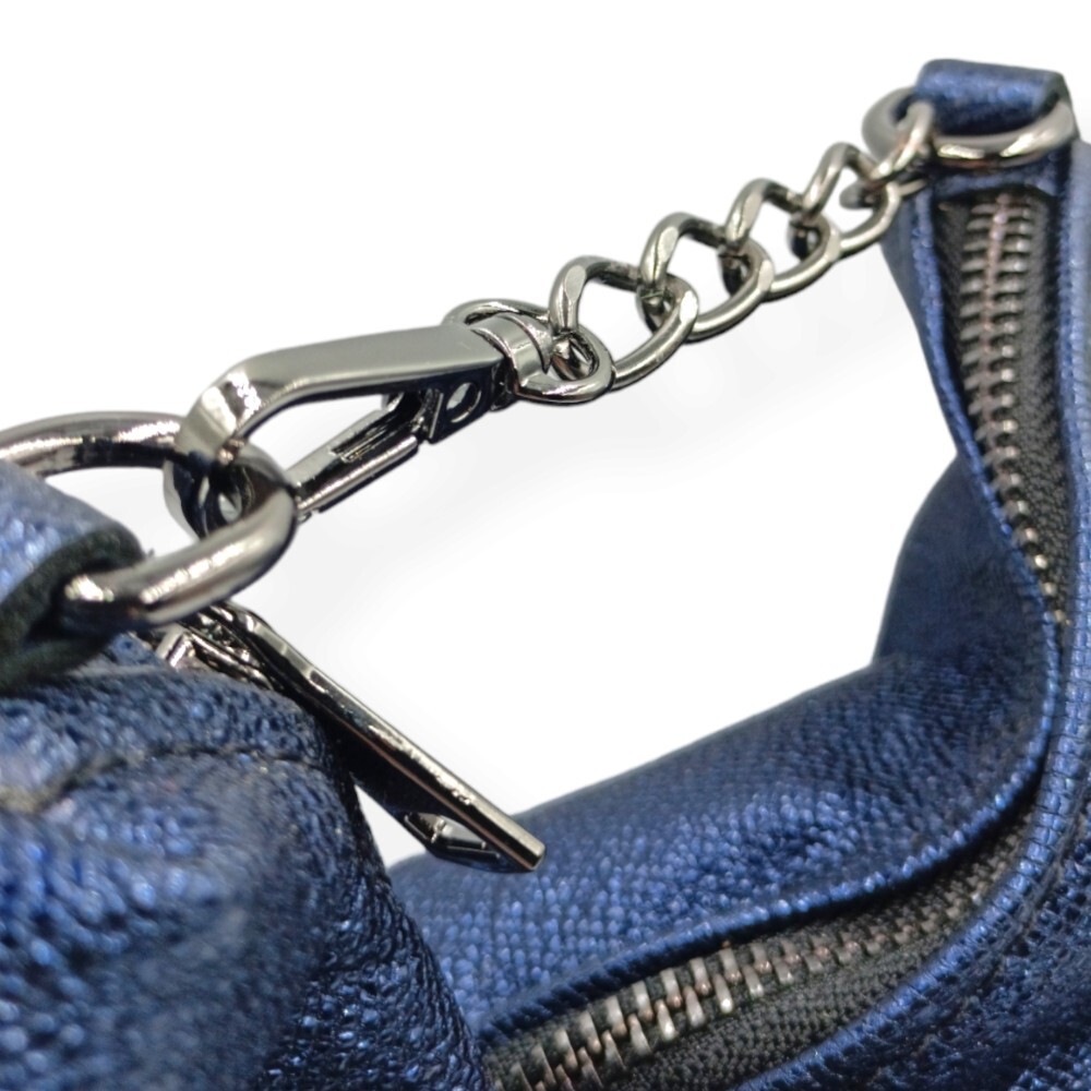 Handmade leather clutch in metallic blue color - Selini - 3