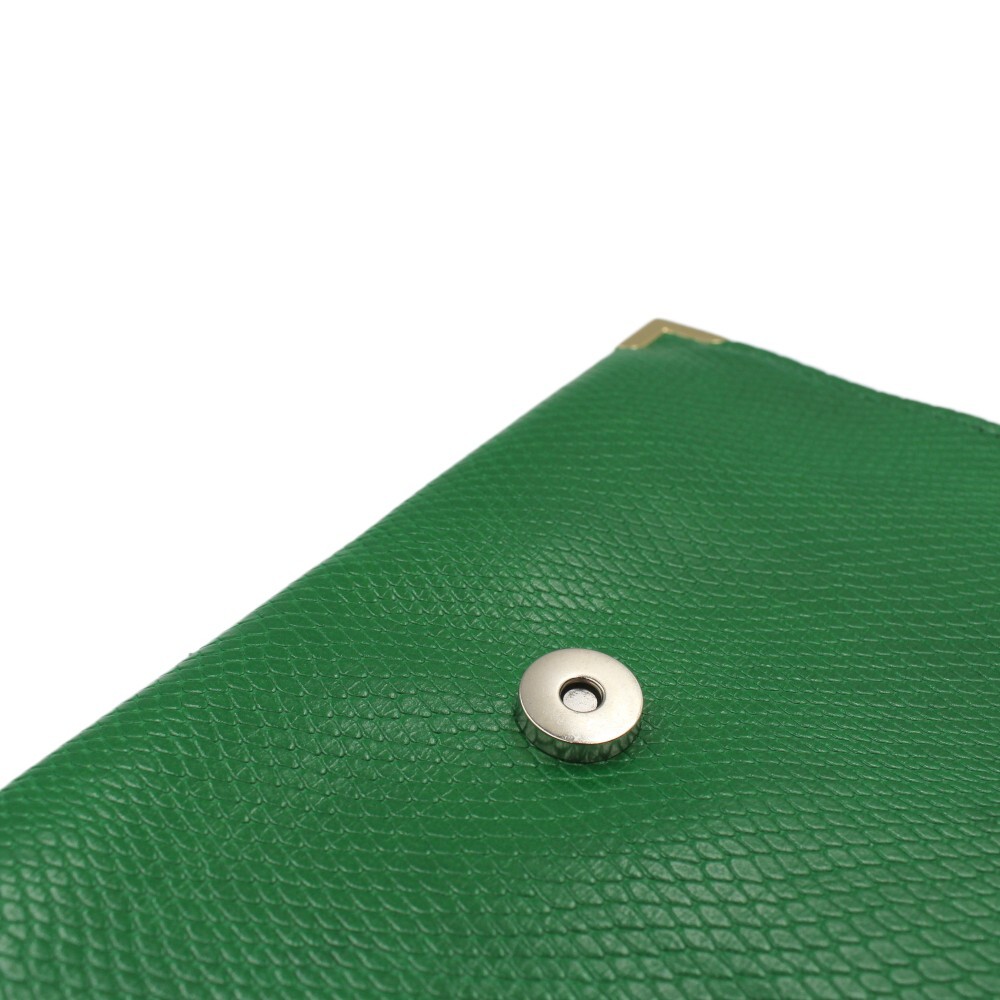 Handmade leather envelope bag in green color - Afroditi - 4