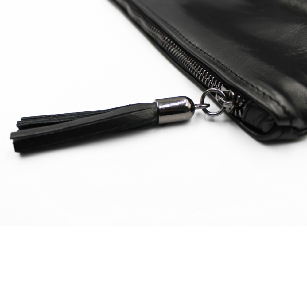 Leather clutch in black color - Sappho - 2