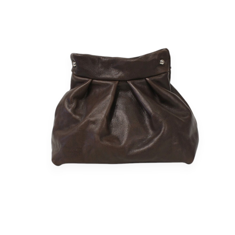 Leather bag with pleats in brown color - Danae - 2