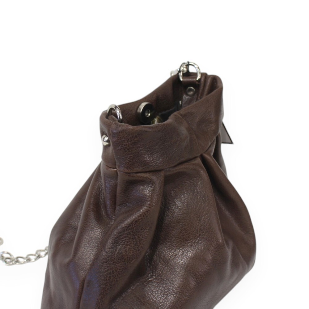 Leather bag with pleats in brown color - Danae - 3