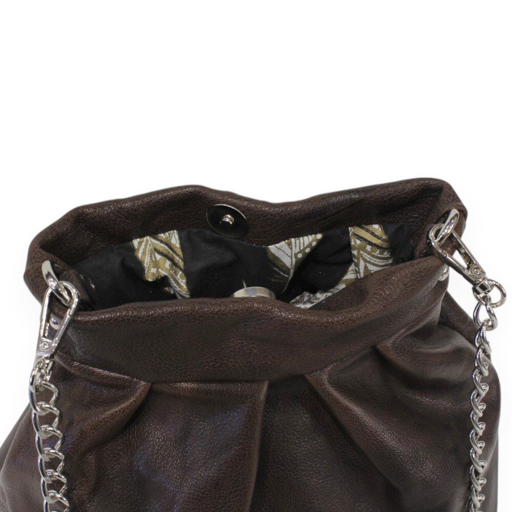 Leather bag with pleats in brown color - Danae - 4