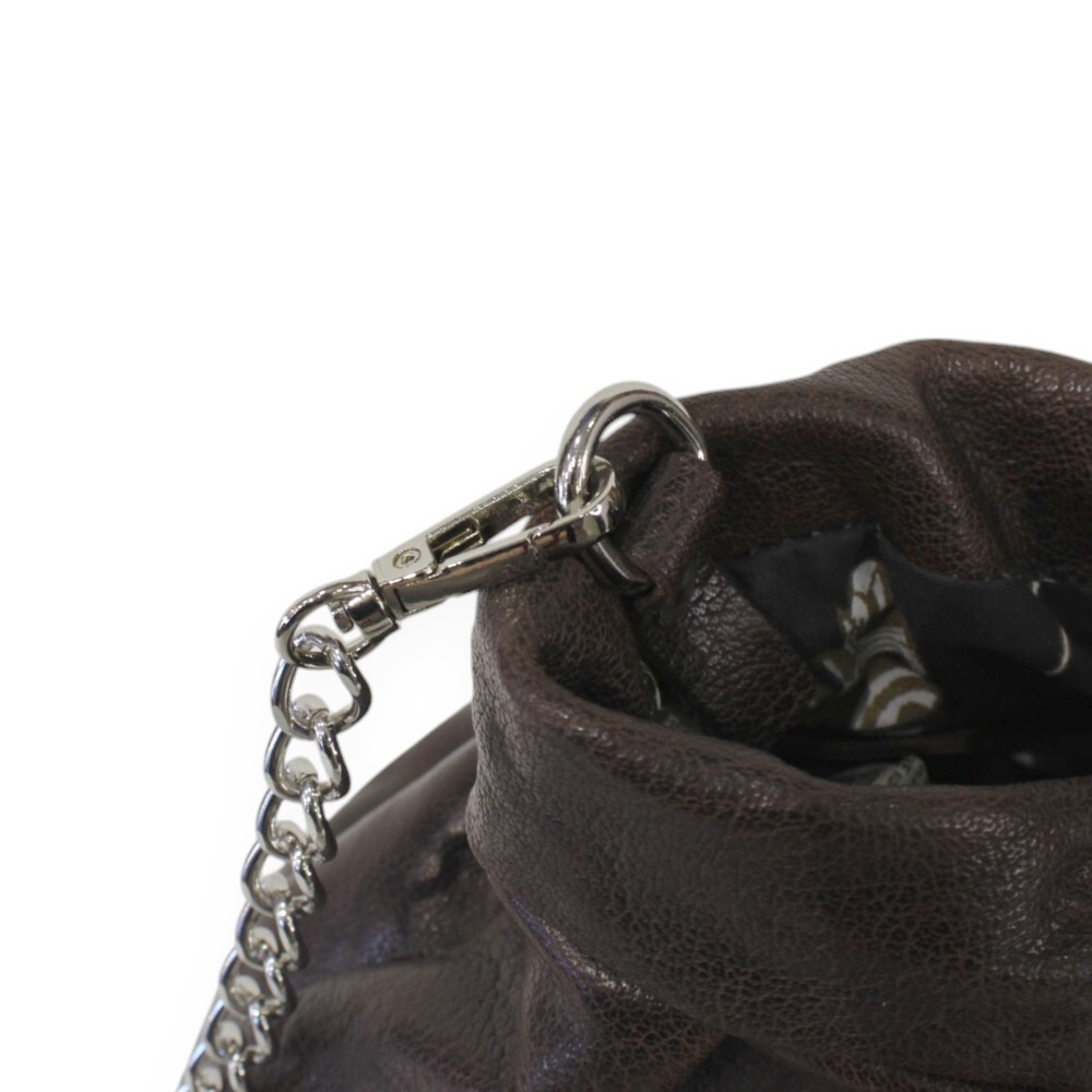 Leather bag with pleats in brown color - Danae - 5