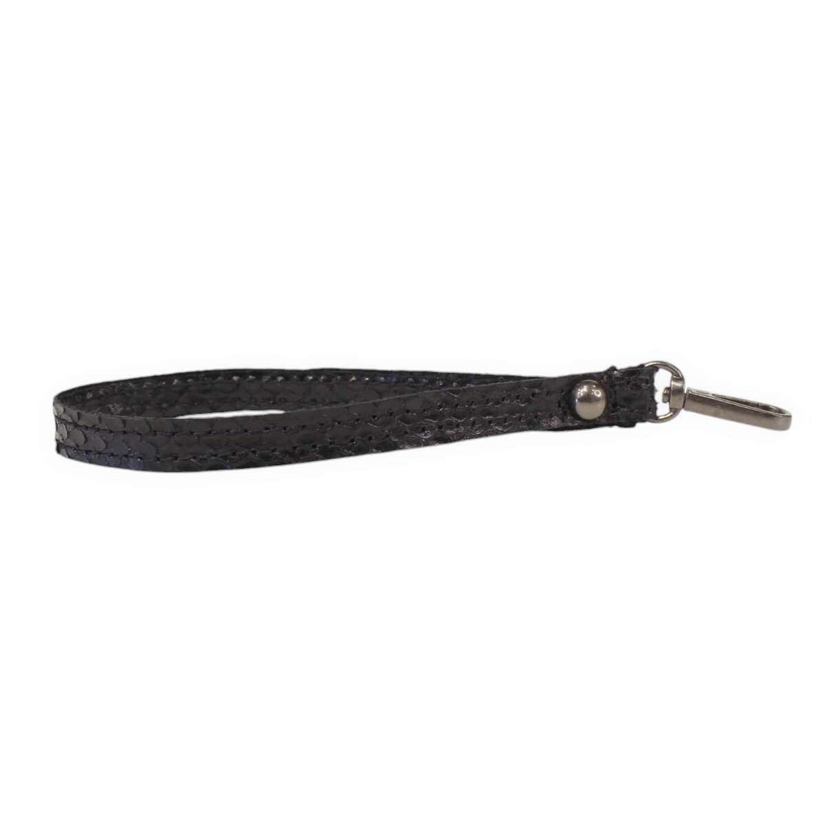 Leather wristlet bag in black  snake print color - Kallia - 5