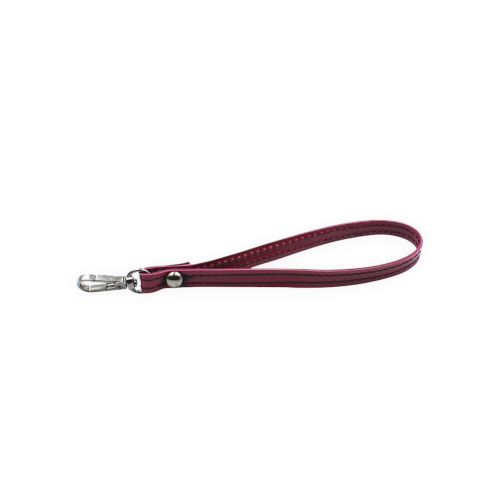 Handmade leather wrist clutch in deep pink color - Kallia - 4