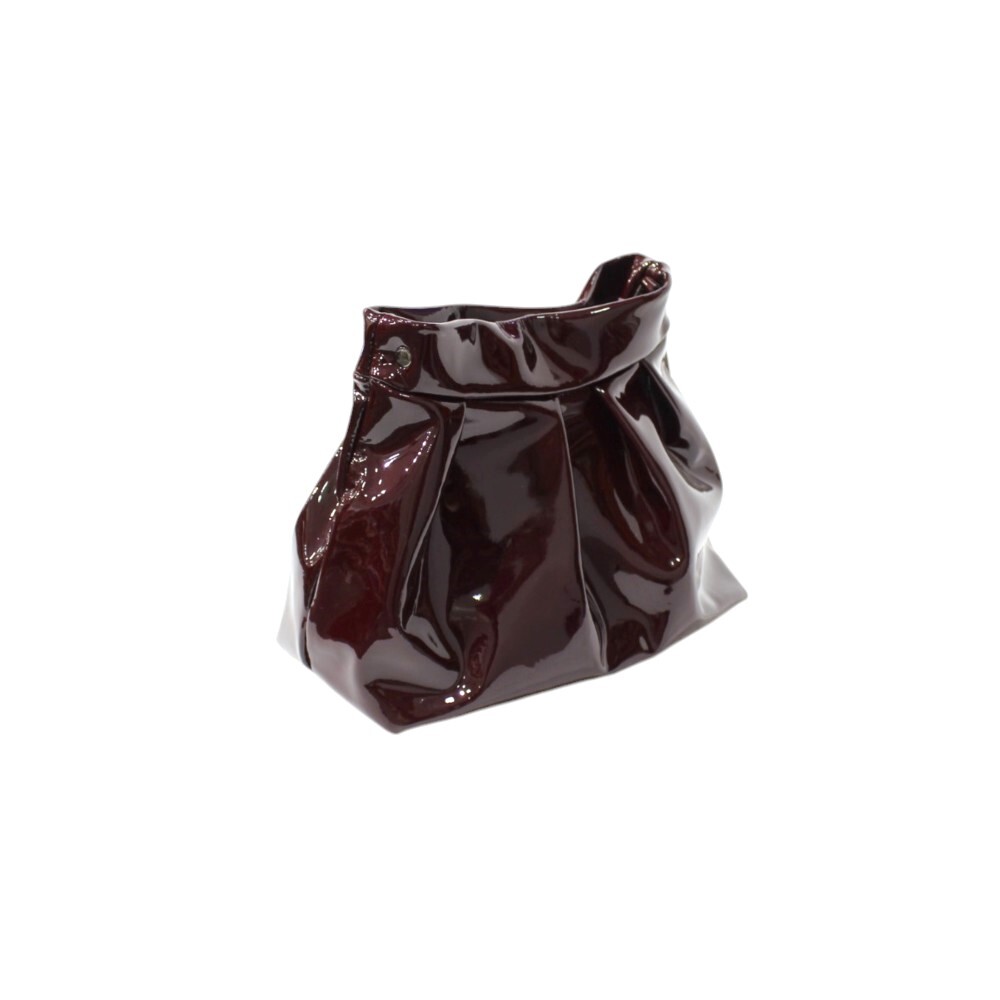 Burgundy leather pleated bag - Danae - 2