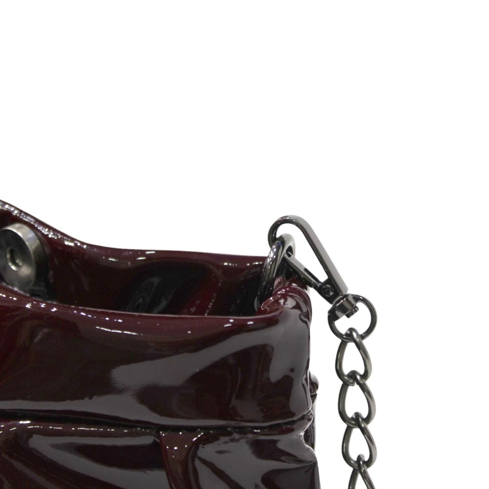Burgundy leather pleated bag - Danae - 4