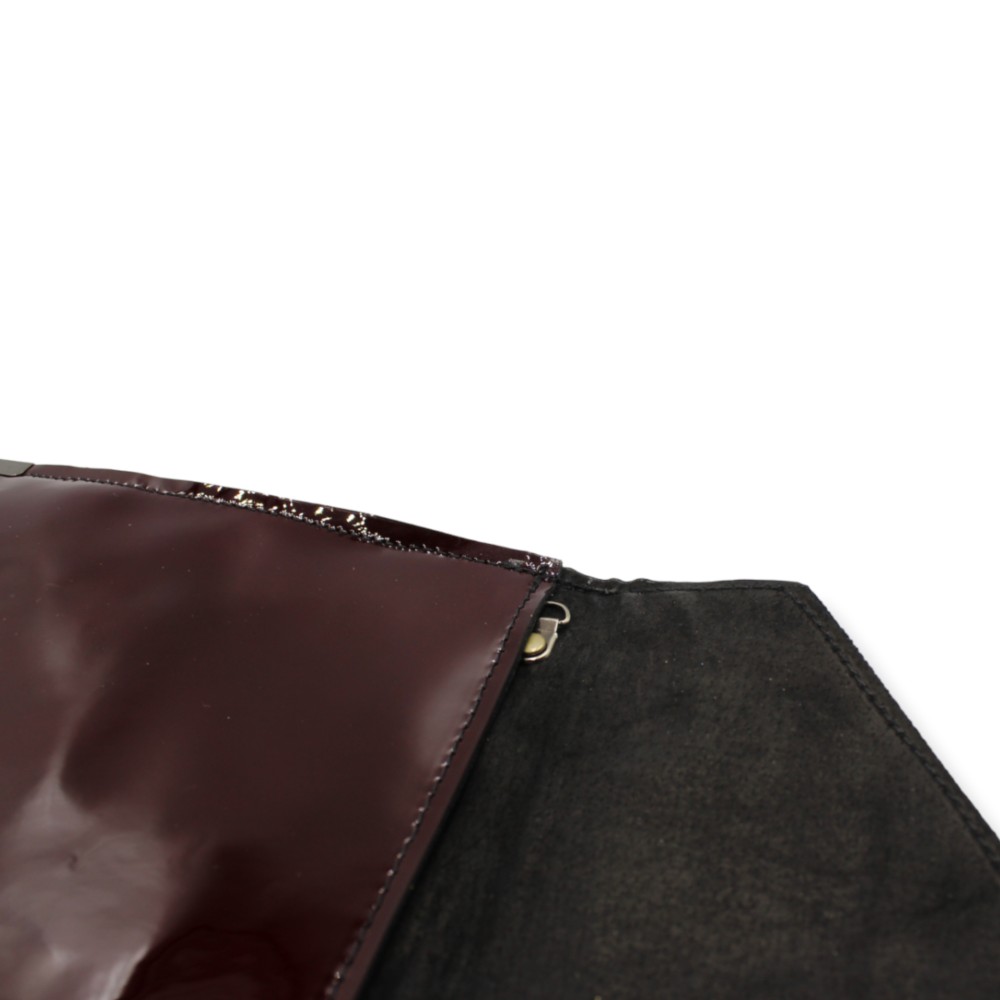 Handmade patent leather envelope bag in burgundy color - Afroditi - 3