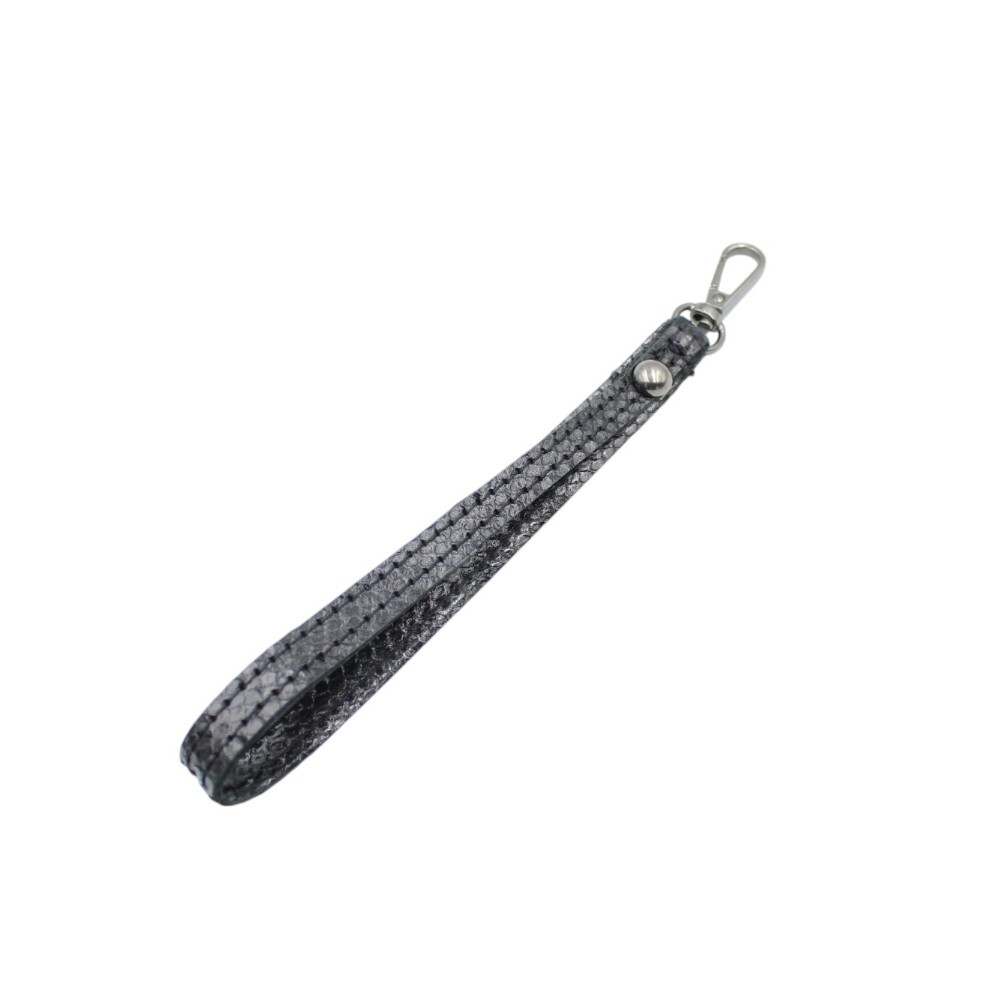 Handmade leather wristlet bag in black snake print - Zoe - 5