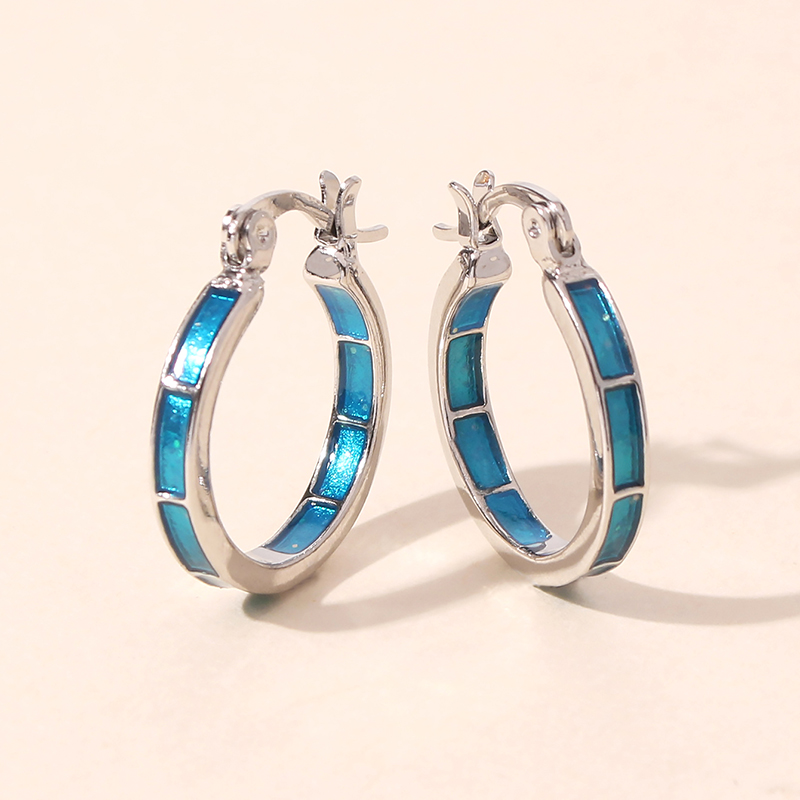 Pearls Garden Earrings rings - Blue