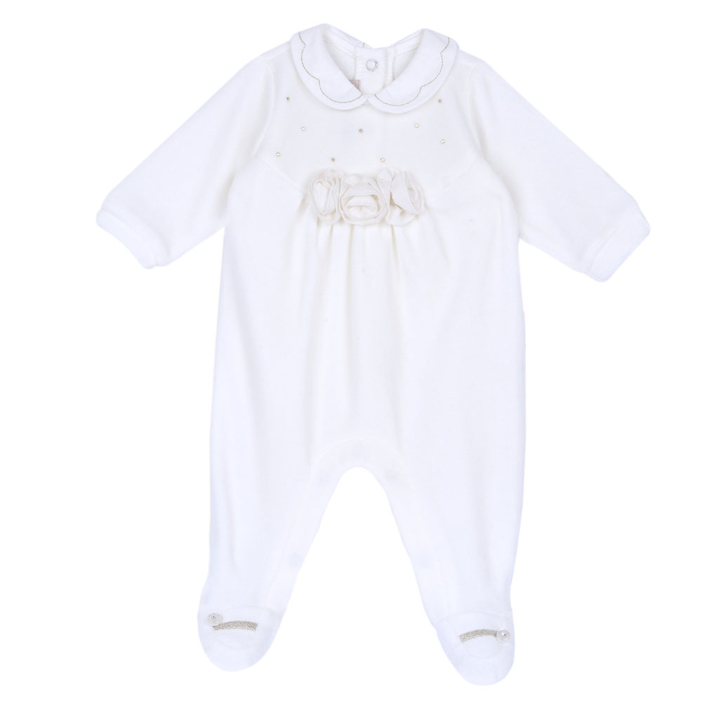 Βρεφικό βελουτέ φορμάκι CHICCO κορίτσι - OFF WHITE