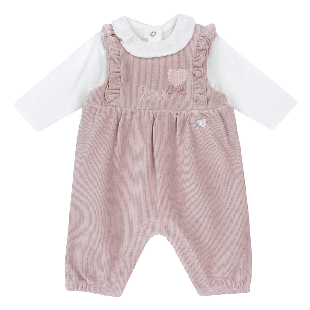 Βρεφικό σετ φορμάκι με σαλοπέτα CHICCO κορίτσι - ΡΟΖ