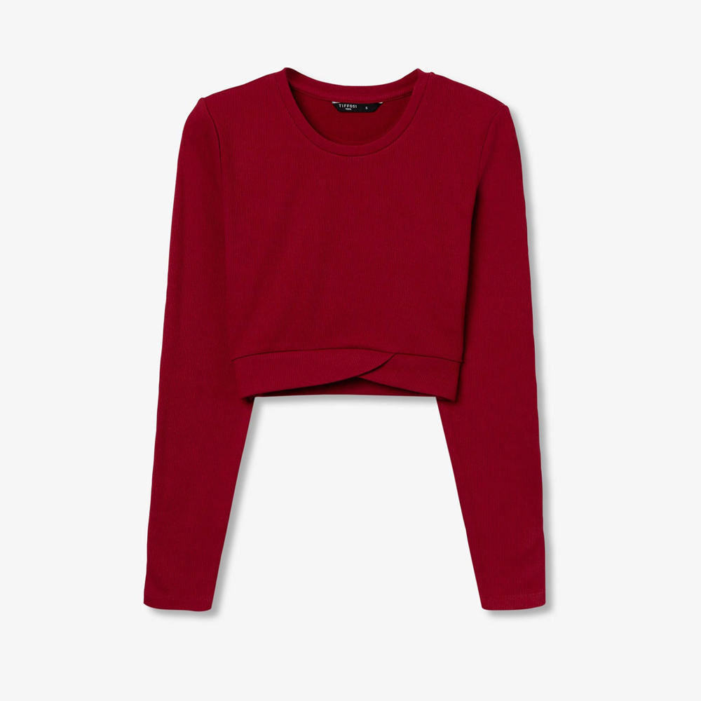 Παιδική cropped μπλούζα ριμπ TIFFOSI κορίτσι - 1