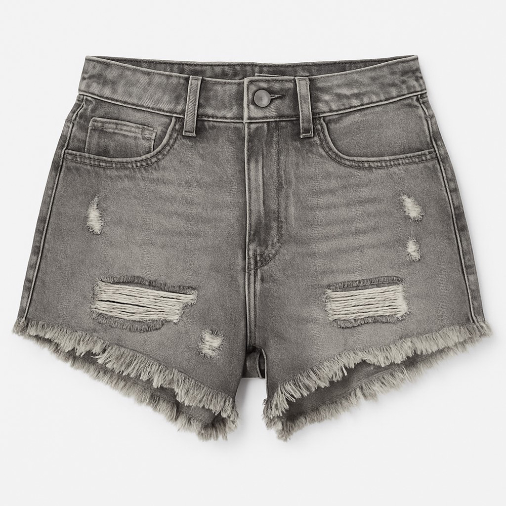 Παιδικό τζιν σόρτς TIFFOSI κορίτσι - ΑΝΘΡΑΚΙ