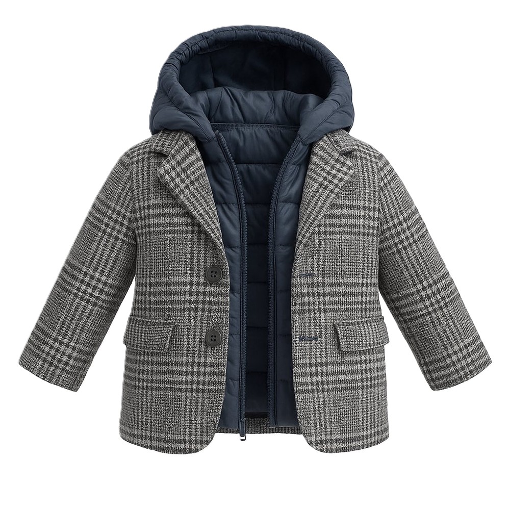 Παιδικό παλτό με κουκούλα CHICCO αγόρι - ΓΚΡΙ