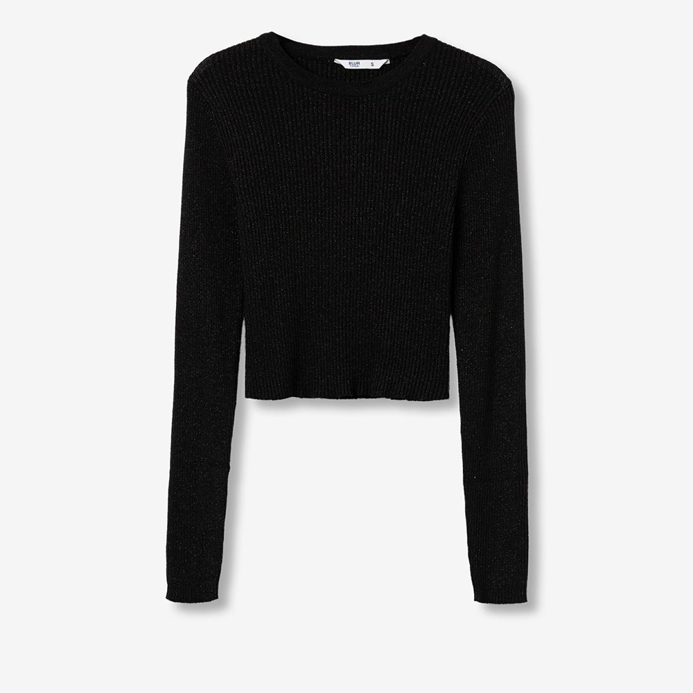 Παιδικό πλεκτό crop top TIFFOSI κορίτσι - ΜΑΥΡΟ