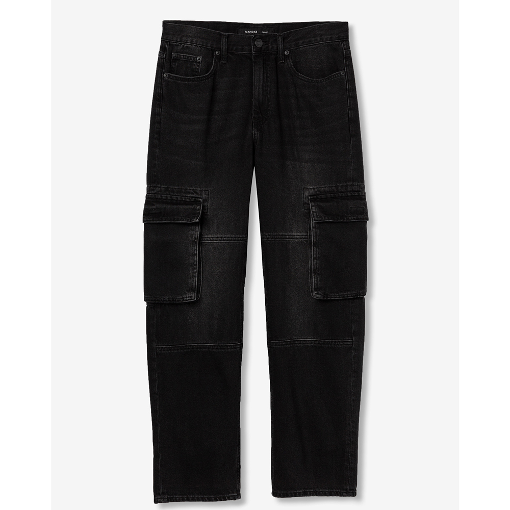 Παιδικό τζιν cargo παντελόνι TIFFOSI αγόρι - ΜΑΥΡΟ