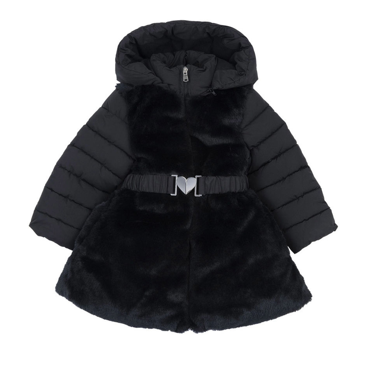 Παιδικό γούνινο παλτό CHICCO κορίτσι - ΜΑΥΡΟ