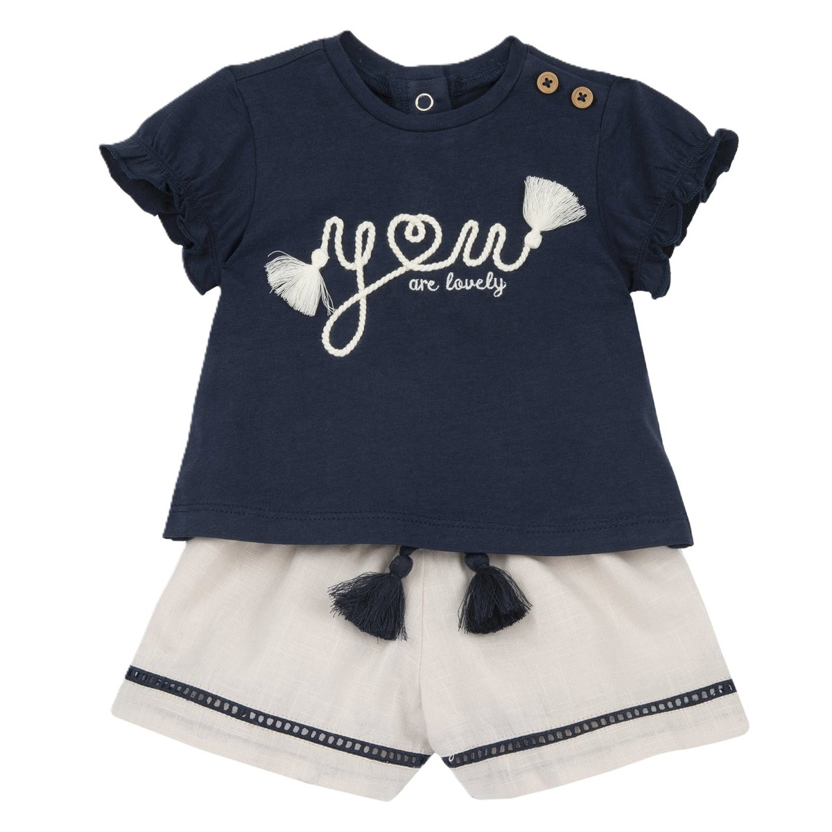 Βρεφικό σετ με σόρτς CHICCO κορίτσι - ΜΠΛΕ