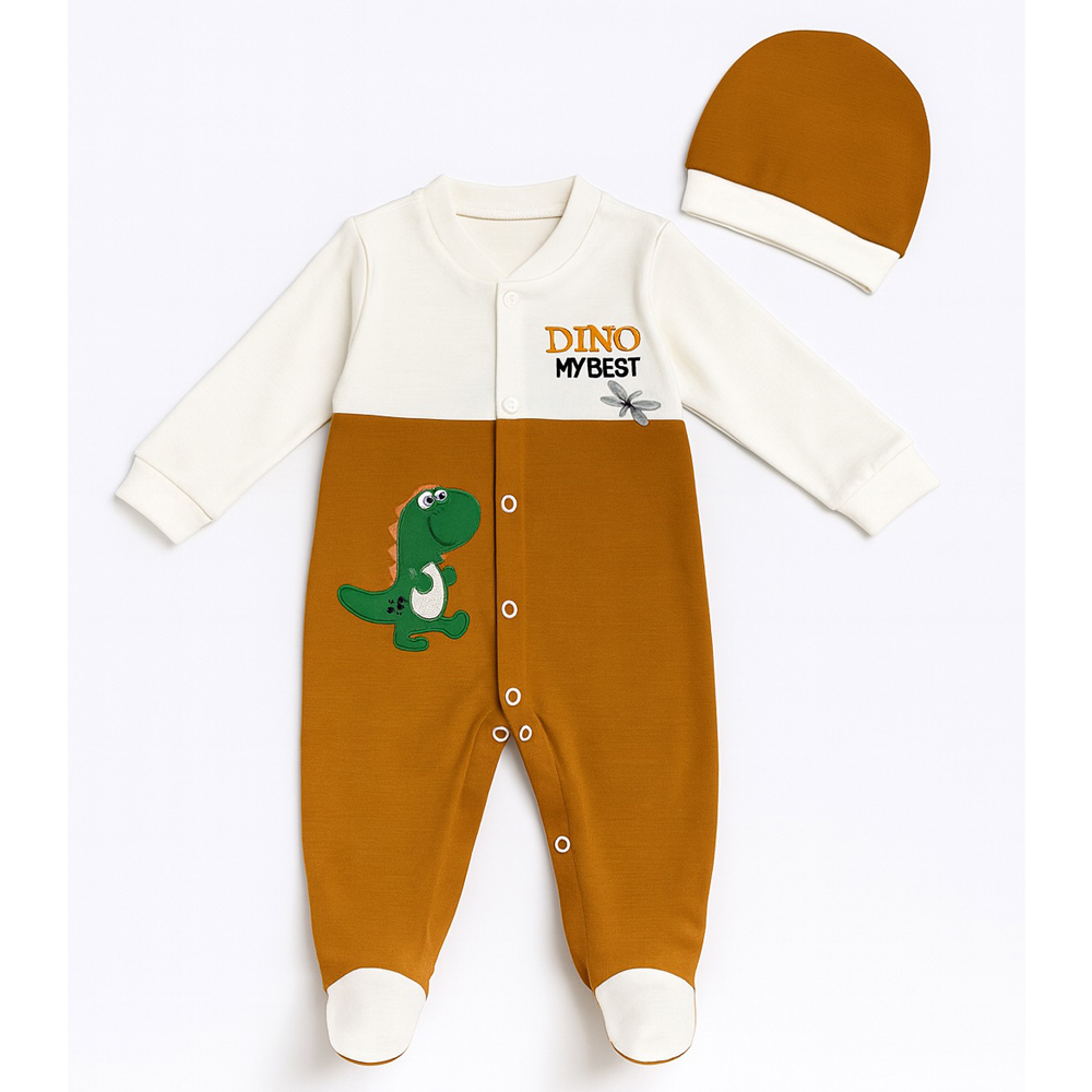 Βρεφικό σετ φορμάκι με σκουφάκι EFILIX αγόρι - ΠΟΡΤΟΚΑΛΙ