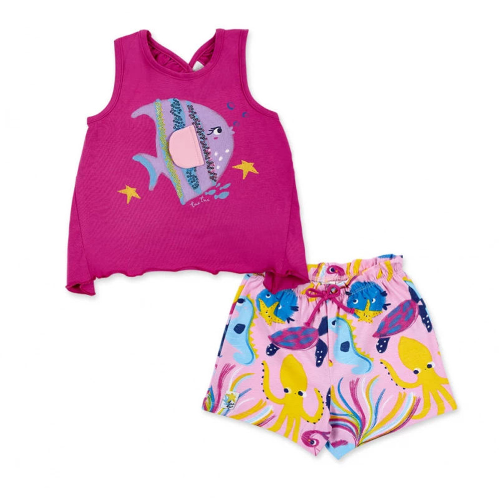 Σετ με σόρτς TUC TUC κορίτσι - ΦΟΥΞΙΑ