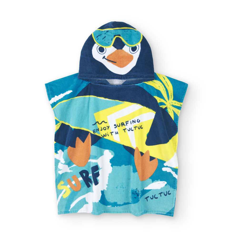 Παιδική πετσέτα poncho TUC TUC - ΓΑΛΑΖΙΟ