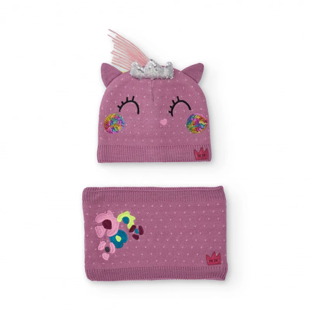 Παιδικό σετ σκούφος με λαιμουδιέρα TUC TUC κορίτσι - ΣΑΠΙΟ ΜΗΛΟ