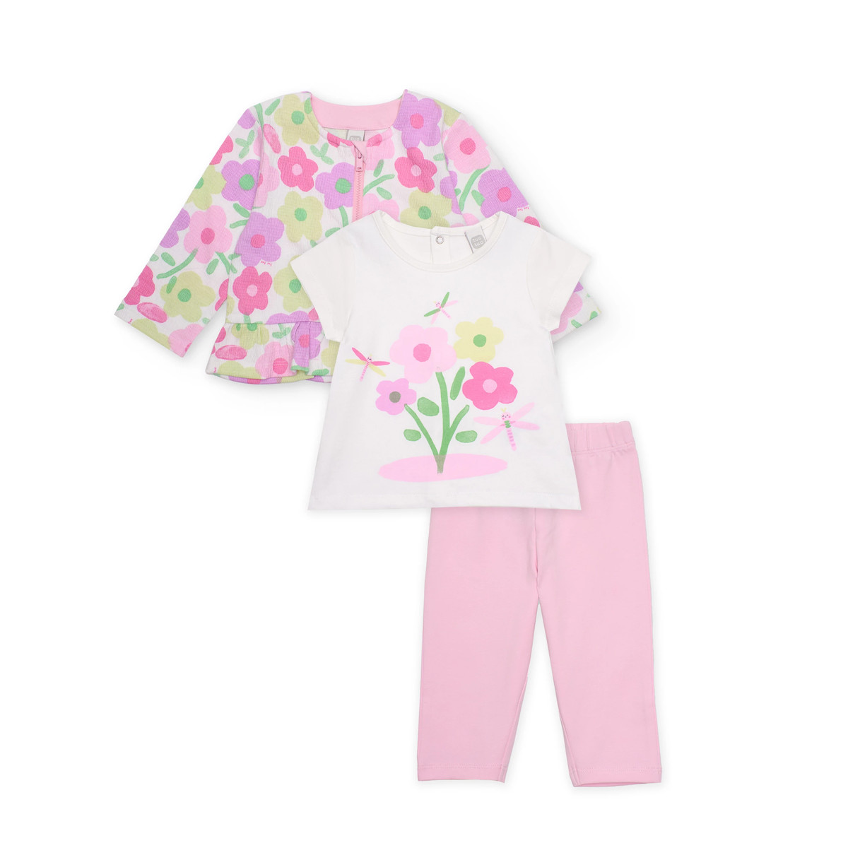 Βρεφικό σετ με κολάν 3 τμχ TUC TUC κορίτσι - ΡΟΖ