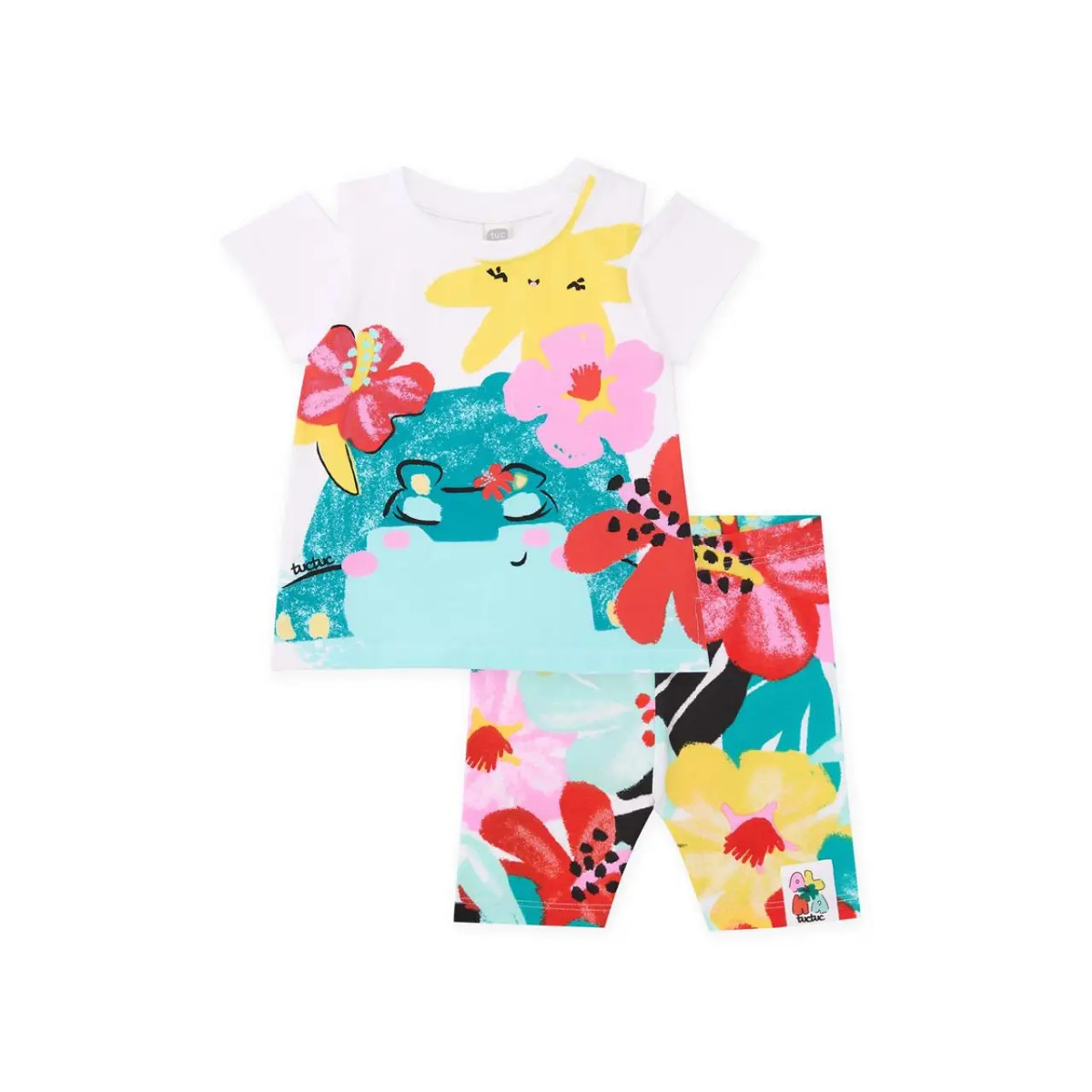 Παιδικό σετ με κολάν κάπρι TUC TUC κορίτσι - ΛΕΥΚΟ